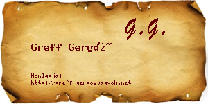 Greff Gergő névjegykártya